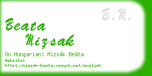beata mizsak business card